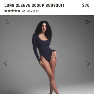 Skims Long Sleeve Scoop Bodysuit